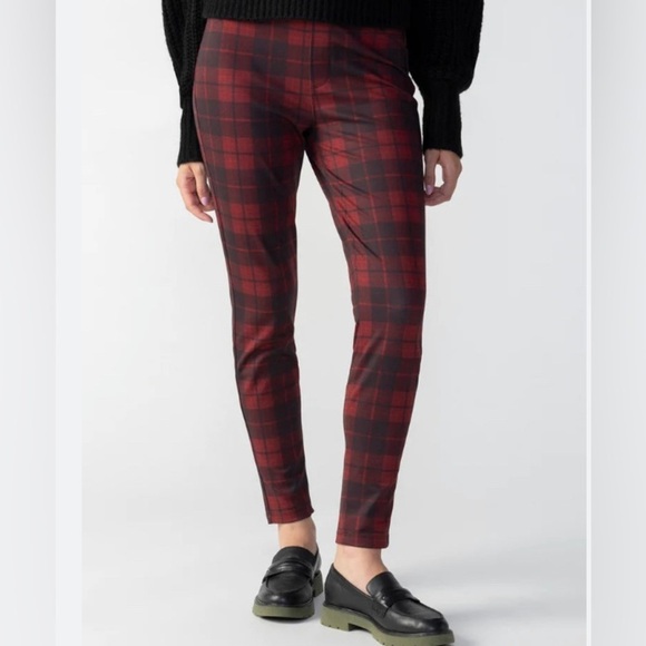 SANCTUARY  Sz M Runway Plaid Pull On Faux Pockets Leggings by Anthropologie - Picture 1 of 12